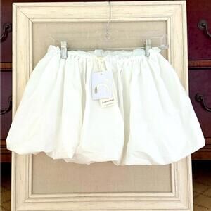Commense white low rise elastic waist bubble hem skirt NWT S